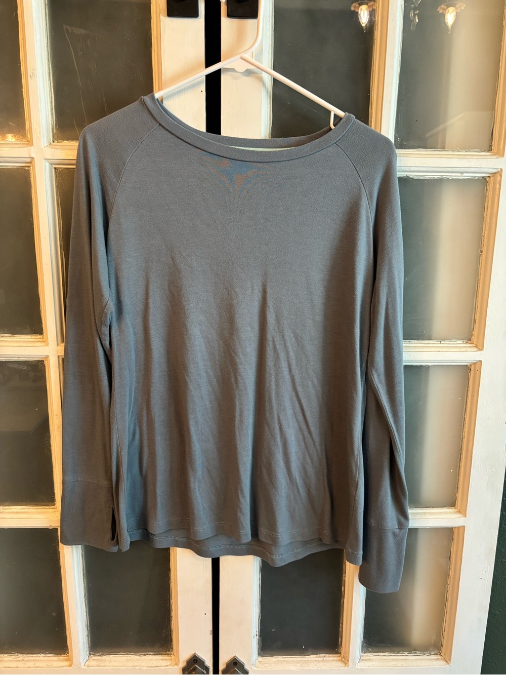 Free Fly Apparel Women's Long Sleeve Scoop Neck Top - Slate Gray Blue